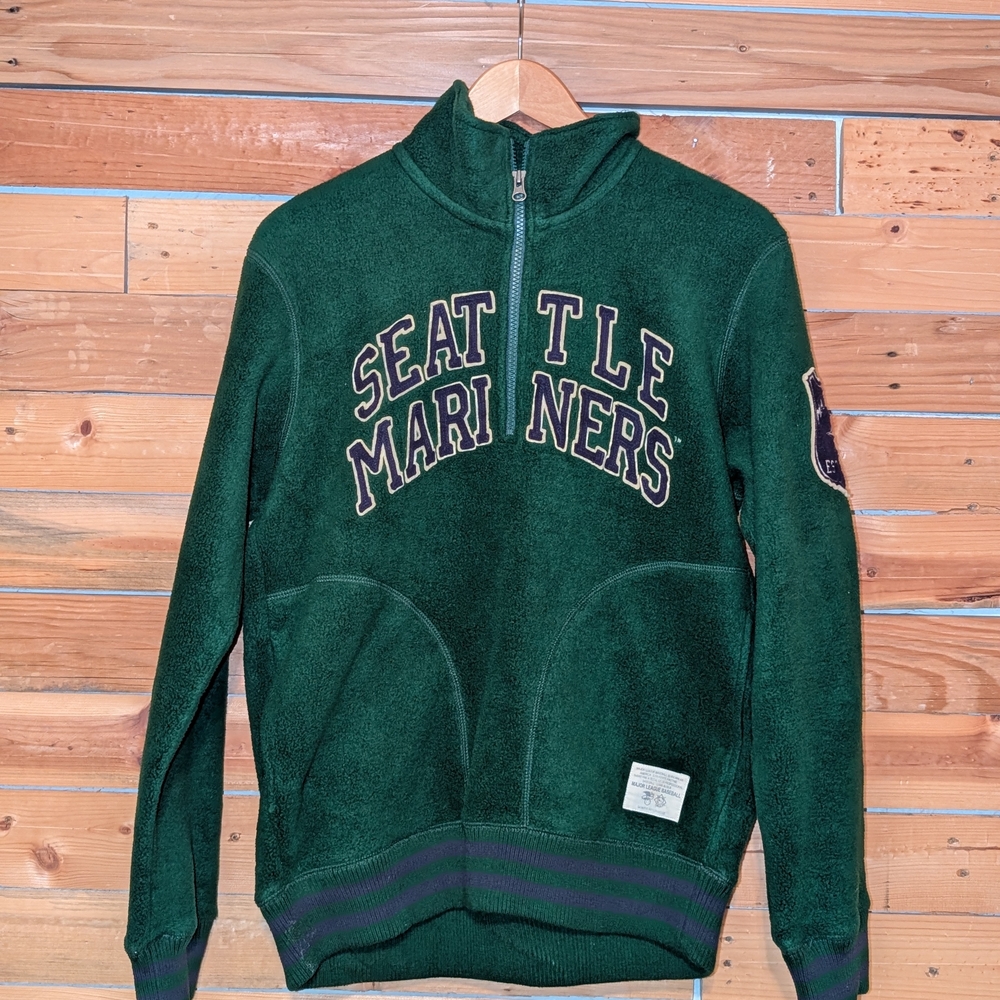 MLB Seattle Mariners Dark Green Quarter-Zip Fleece Pullover